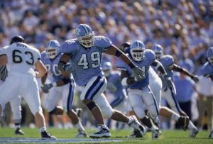 Defensive End Julius Peppers #49 of the North Carolina (UNC) Tar Heels