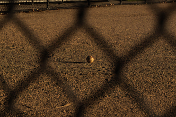 The Infield Of A Baseball Diamond In The Early Morning